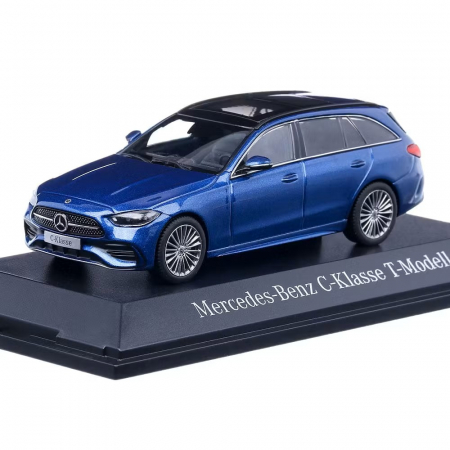 Masini de strada - Macheta auto Mercedes-Benz C-Class T-model (S206) 2021, scara 1:43, albastru metalizat, Herpa B66960640