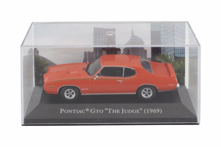 Macheta auto Pontiac GTO The Judge Coupe 1969, rosu, scara 1:43, cu vitrina [3]
