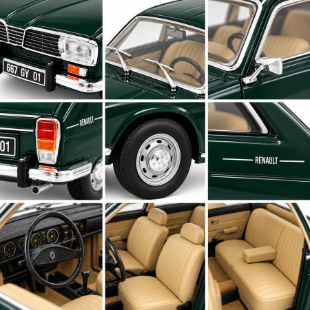 Macheta Auto Renault 16 1966, Scara 1:24, Verde Inchis, Metalica, cu Postament Inscriptionat si Vitrina Plexiglas [7]