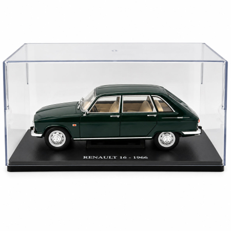 Macheta Auto Renault 16 1966, Scara 1:24, Verde Inchis, Metalica, cu Postament Inscriptionat si Vitrina Plexiglas [5]