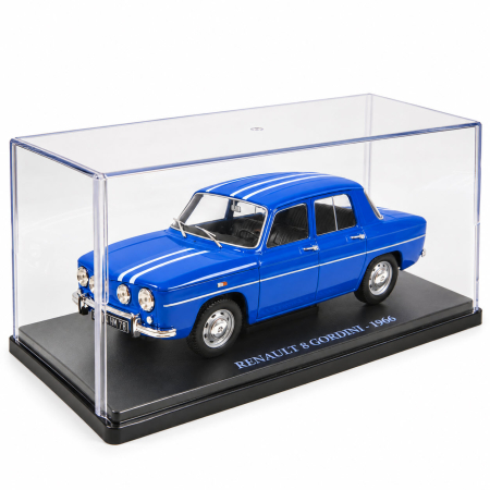 Macheta Auto Renault 8 Gordini 1966 Albastra, Scara 1:24, Metalica, Postament Inscriptionat si Vitrina Plexiglas Premium [6]