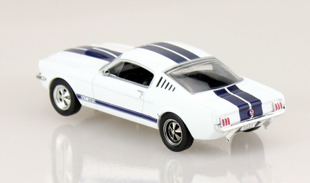 Macheta auto Shelby 350GT scara 1:43 alba cu dungi albastre [1]