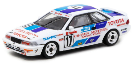 Raliu - Macheta Auto Toyota Corolla Levin AE92 #17 Macau GP 1989 – Alb/Albastru, Scara 1:64, Tarmac