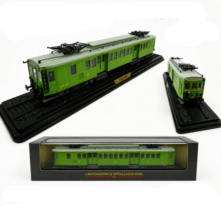 MACHETE AUTOBUZE SI TRAMVAIE - Macheta automotor Metallique Midi 1925 ZCEyf, scara 1:87, Atlas, verde, in vitrina plexiglas