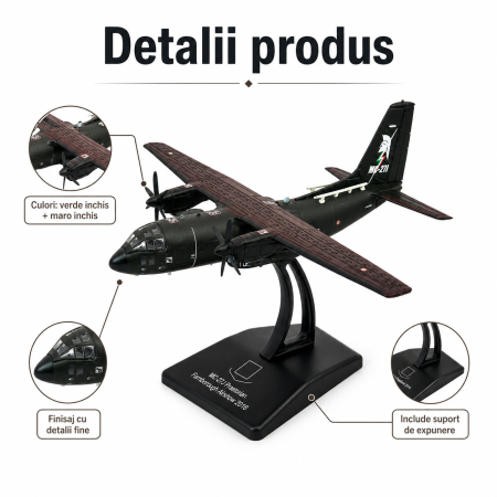 Macheta avion Alenia MC-27J Praetorian Airshow 2016, scara 1:200, Atlas, cu suport si blister [2]