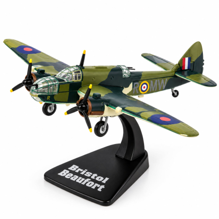 Macheta Avion Bristol Beaufort Type 152 RAF UK 1939, Scara 1:144, Metalica, cu Suport, Atlas [1]