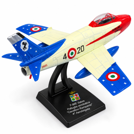 Macheta Avion de Vanatoare F-86E Sabre "Cavallino Rampante" Italia, Scara 1:72, Metalica, cu Suport, Altaya [7]
