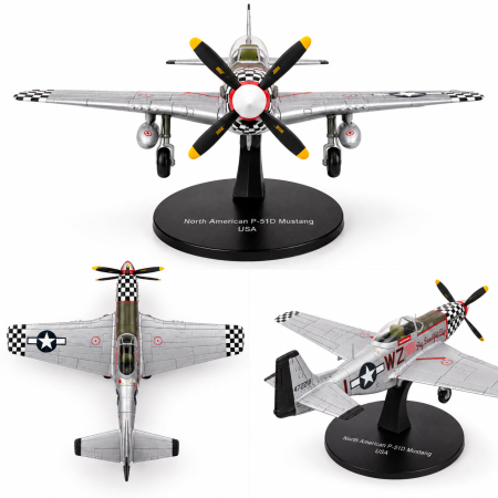 Macheta Avion de Vanatoare P-51D Mustang "Big Beautiful Doll" WWII USA, Scara 1:72, Metalica, cu Suport, Altaya [5]
