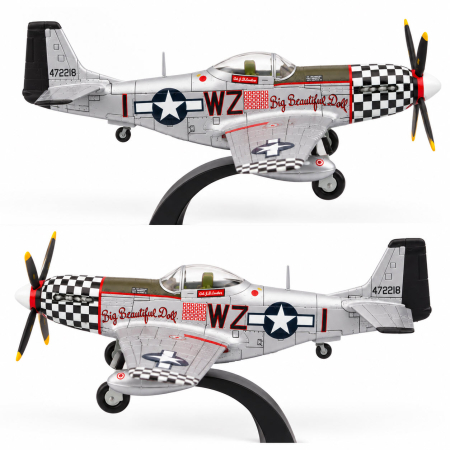 Macheta Avion de Vanatoare P-51D Mustang "Big Beautiful Doll" WWII USA, Scara 1:72, Metalica, cu Suport, Altaya [4]