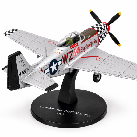 Macheta Avion de Vanatoare P-51D Mustang "Big Beautiful Doll" WWII USA, Scara 1:72, Metalica, cu Suport, Altaya [6]