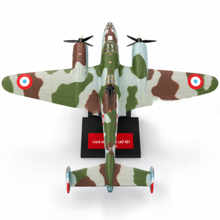 Macheta Avion Lioré et Olivier LeO 451 Franta, Scara 1:144, Metalica, cu Suport, Colectia Altaya [5]