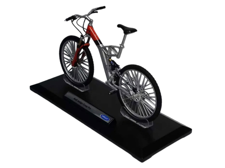 Macheta bicicleta Audi Design Cross Pro 1:10 Welly, gri cu rosu, model colectie premium cu postament [1]