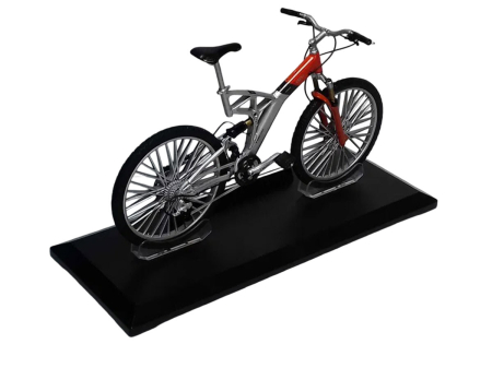 Macheta bicicleta Audi Design Cross Pro 1:10 Welly, gri cu rosu, model colectie premium cu postament [2]