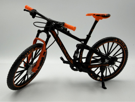 Machetă bicicletă MTB Slalom 1:10 portocaliu Golden Wheel 05C – miniatură cu părți mobile [2]