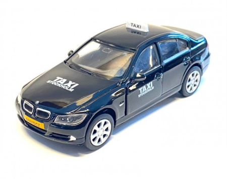 Masini de strada - Macheta BMW 318i Taxi Stockholm Sweden 2006 Negru – Welly 1:38