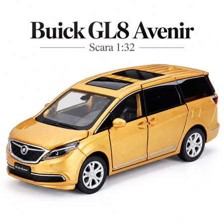 Macheta Buick GL8 Avenir auriu, lumini, sunet si pull-back, scara 1:32, Tayumo [4]