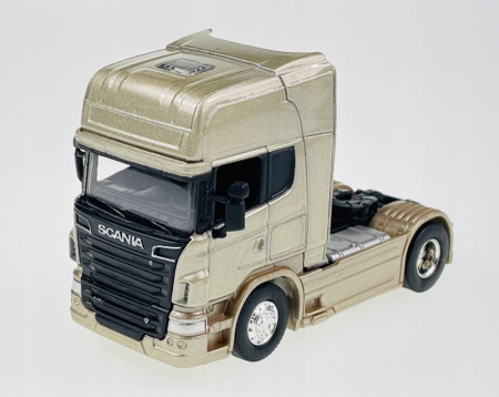 Macheta Cap Tractor Scania V8 R730 2 axe auriu, scara 1:64, Welly