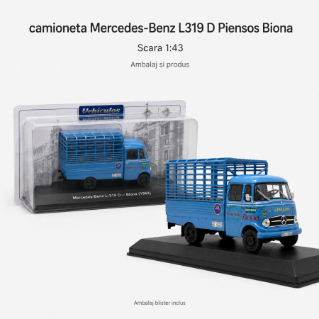 Macheta camioneta Mercedes-Benz L319 D Biona 1963, albastra, scara 1:43 [1]