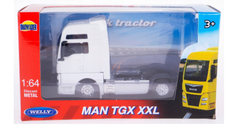 Macheta Cap Tractor MAN TGX XXL 2 axe alb, scara 1:64, Welly [4]