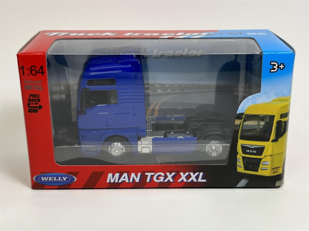 Macheta Cap Tractor MAN TGX XXL 2 axe albastru, scara 1:64, Welly [4]