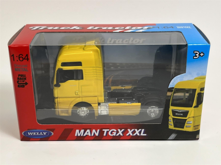 Macheta Cap Tractor MAN TGX XXL 2 axe galben, scara 1:64, Welly [5]