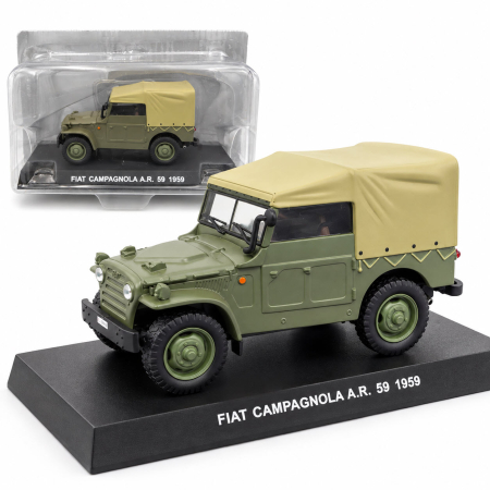 MACHETE AUTO SCARA 1:43 - Macheta Carabinieri Fiat Campagnola A.R. 59 1959 verde, scara 1:43, Atlas