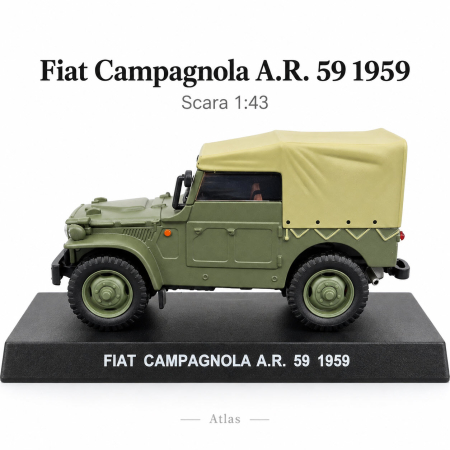 Macheta Carabinieri Fiat Campagnola A.R. 59 1959 verde, scara 1:43, Atlas [3]