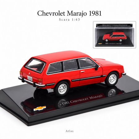 Macheta Chevrolet Marajo 1981, rosie, scara 1:43, Atlas, cu vitrina plexiglas [2]