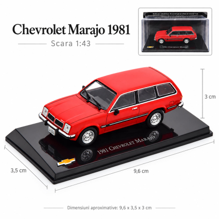 Macheta Chevrolet Marajo 1981, rosie, scara 1:43, Atlas, cu vitrina plexiglas [4]