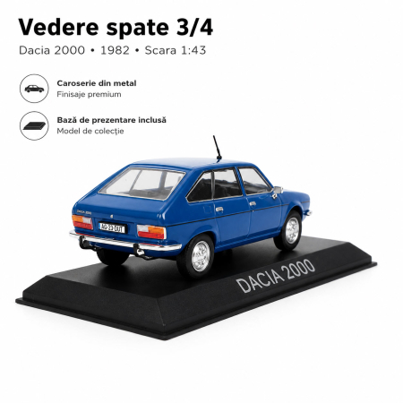 Macheta Dacia 2000 1982 (Renault 20), scara 1:43, De Agostini, albastru [4]