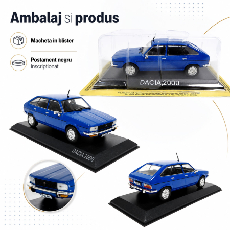 Macheta Dacia 2000 1982 (Renault 20), scara 1:43, De Agostini, albastru [1]