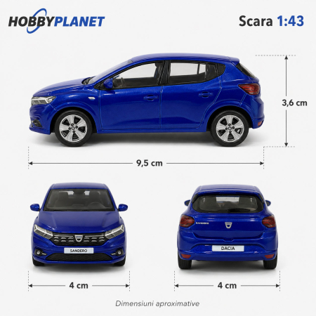 Macheta Dacia Sandero 1:43 Norev – Dealer Model, Bleu Iron [1]
