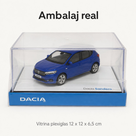 Macheta Dacia Sandero 1:43 Norev – Dealer Model, Bleu Iron [4]