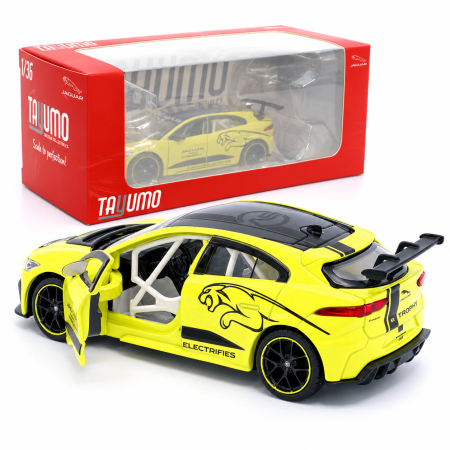 MACHETE - Macheta Jaguar I-PACE eTROPHY Galben, scara 1:36, Tayumo