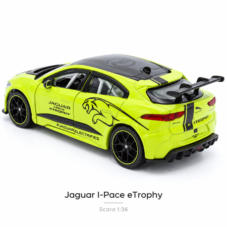 Macheta Jaguar I-PACE eTROPHY Verde Lime, scara 1:36, Tayumo [4]