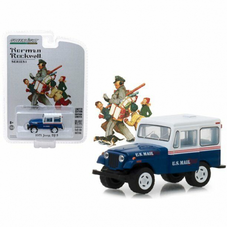 Masini de strada - Macheta Jeep DJ-5 US Mail 1971, Seria 1 Norman Rockwell – Greenlight 37150C, scara 1:64