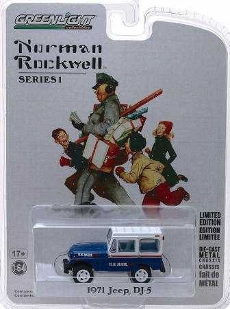 Macheta Jeep DJ-5 US Mail 1971, Seria 1 Norman Rockwell – Greenlight 37150C, scara 1:64 [2]