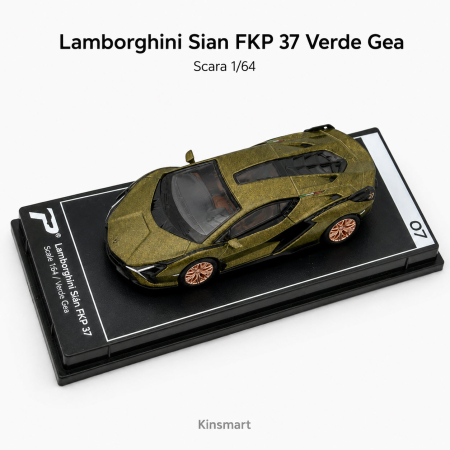 Macheta Lamborghini Sian FKP 37 Verde Gea, scara 1:64, Kinsmart, Hypercar League Collection [5]