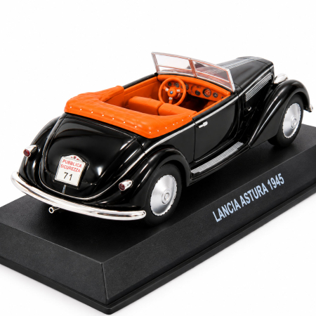 Macheta Lancia Astura Cabriolet 1945 neagra cu interior portocaliu, scara 1:43, DeAgostini [6]