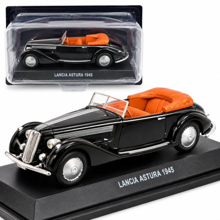 MACHETE AUTO SCARA 1:43 - Macheta Lancia Astura Cabriolet 1945 neagra cu interior portocaliu, scara 1:43, DeAgostini