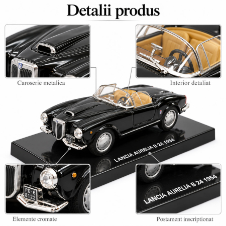 Macheta Lancia Aurelia B24 1954 Neagra, Scara 1:43, DeAgostini [2]