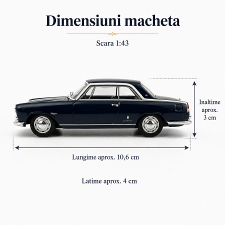 Macheta Lancia Flaminia Coupe Pininfarina 1958 negru lucios, scara 1:43, Hachette [1]