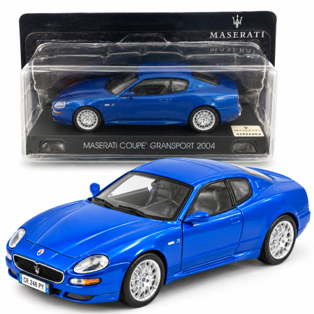 MACHETE AUTO SCARA 1:43 - Macheta Maserati Coupe GranSport 2004 albastru metalizat, scara 1:43, DeAgostini