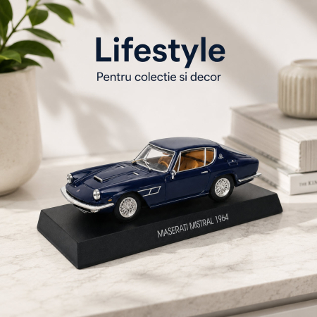 Macheta Maserati Mistral 1964 bleumarin, scara 1:43, Atlas, cu postament [4]