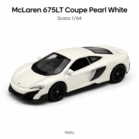 Macheta McLaren 675LT Coupe Pearl White, scara 1:64, Welly [1]