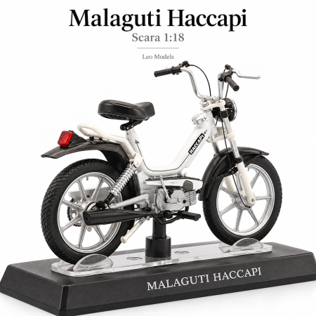 Macheta moto Malaguti Haccapi alb, scara 1:18, Leo Models, Passione Motorini [4]