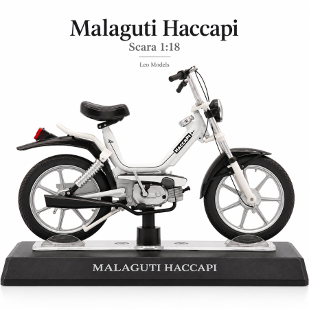 Macheta moto Malaguti Haccapi alb, scara 1:18, Leo Models, Passione Motorini [3]