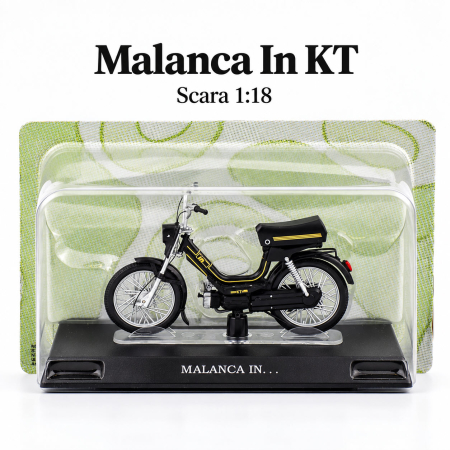 Macheta Moto Malanca In KT Negru cu Accente Galbene, Scara 1:18, Leo Models [6]