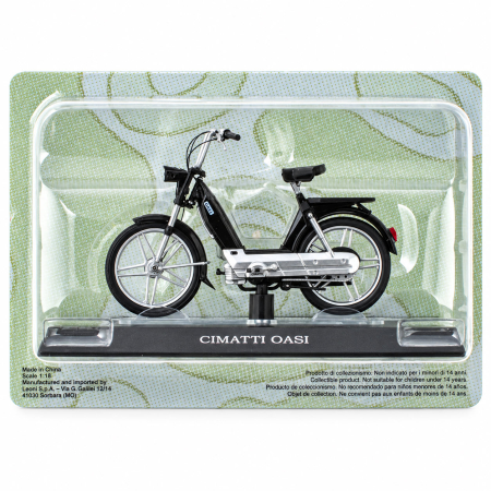 Macheta Moto Retro Cimatti Oasi, negru, scara 1:18, Leo Models, Passione Motorini [3]