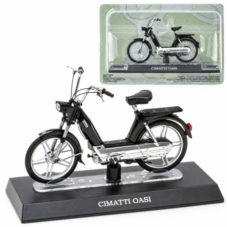 MACHETE MOTOCICLETE SI BICICLETE - Macheta Moto Retro Cimatti Oasi, negru, scara 1:18, Leo Models, Passione Motorini